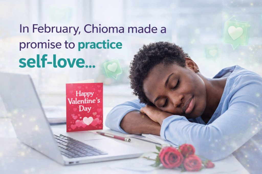 this image is about chioma that has chosen to practice self love